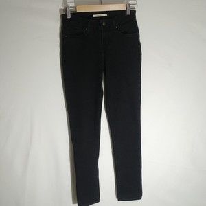 Levi's 711 Skinny Jeans Womens Size 26 Black Mid Rise Cotton Blend Stretch Denim